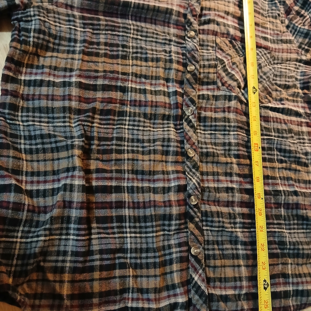 Maurices Woman Casual Plaid Buttondown Shirt - Black, Brown, Burgady XL - Picture 13 of 16